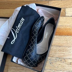 Delman black studded shoes size 6